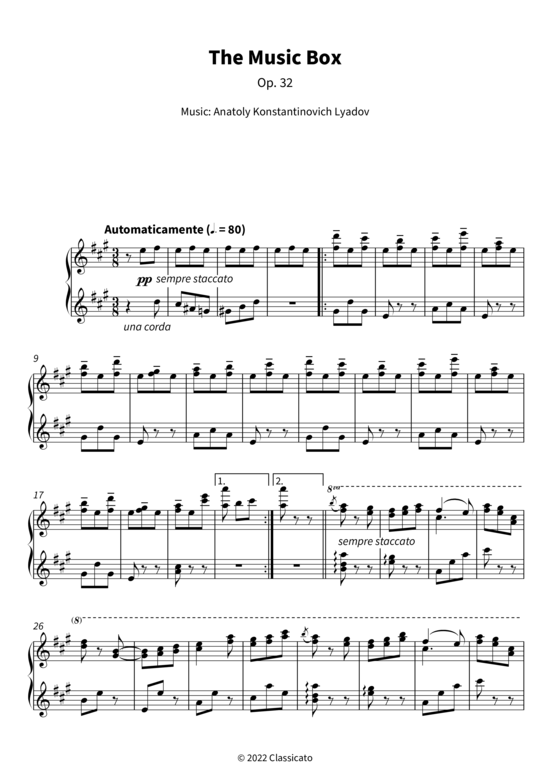 The Music Box - Op. 32 (Klavier Solo) (Klavier Solo) von Anatoly Konstantinovich Lyadov