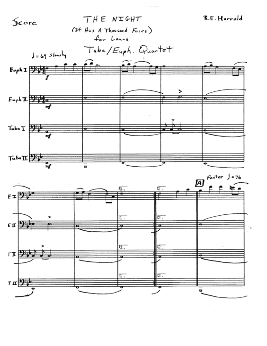 The Night (Tuba Quartet EETTt) (Quartett (Tuba)) von Robert Harrold