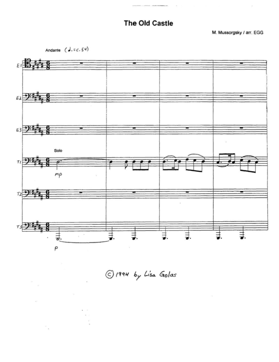 The Old Castle (Tuba Ensemble EEETTT) (Ensemble (Blechbl ser)) von Modeste Mussorgsky