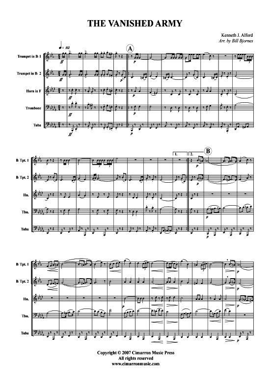 The Vanished Army (Blechbl auml serquintett) (Quintett (Blech Brass)) von Kenneth Alford