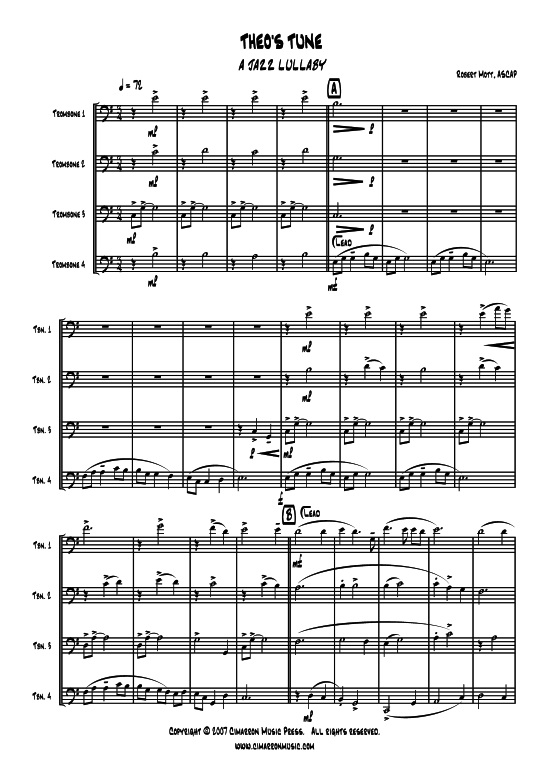 Theos Tune (Posaunen-Quartett) (Quartett (Posaune)) von Robert Mott