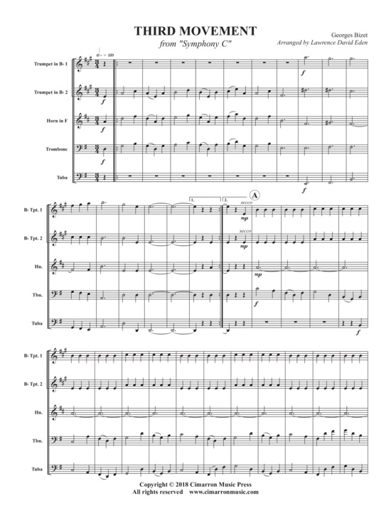 Third Movement (Blechbl auml ser Quintett) (Quintett (Blech Brass)) von Lawrence David Eden