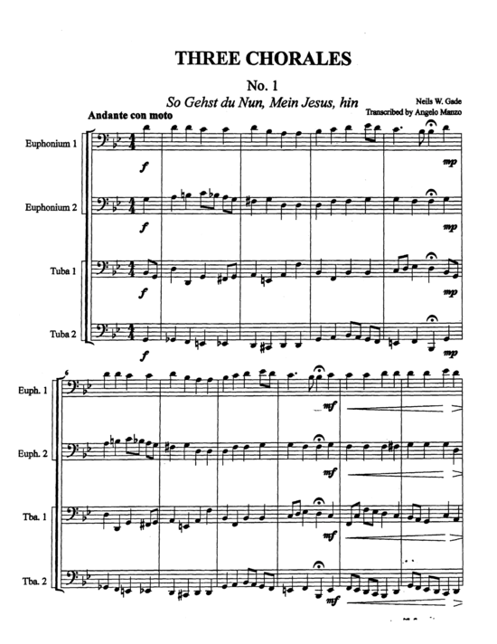 Three Chorales (Tuba Quartett EETT) (Quartett (Tuba)) von Neils Gade