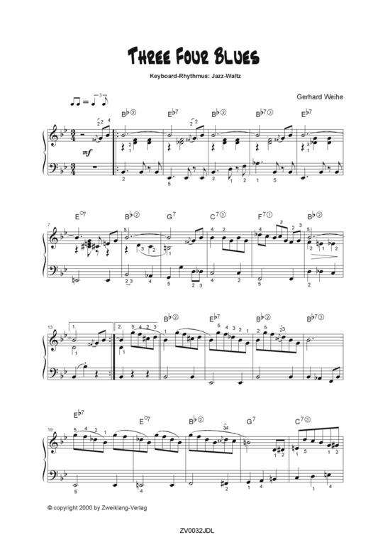 Three Four Blues (Klavier Solo) (Klavier Solo) von Gerhard Weihe