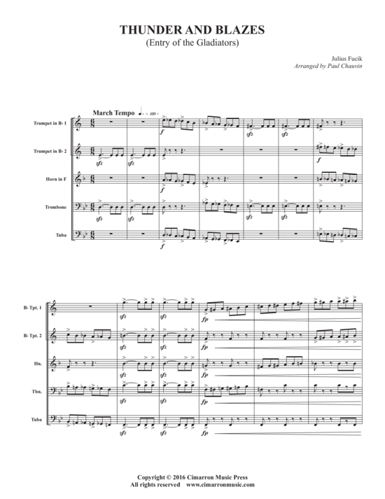 Thunder and Blazes (Blechbl auml serquintett) (Quintett (Blech Brass)) von Julius Fucik