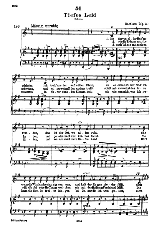 Tiefes Leid D.876 (Gesang hoch + Klavier) (Klavier  Gesang hoch) von Schubert Franz