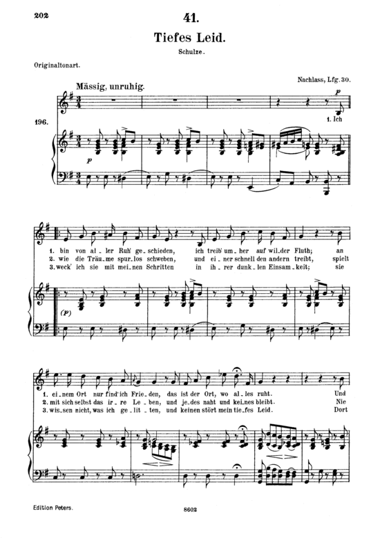 Tiefes Leid D.876 (Gesang mittel + Klavier) (Klavier  Gesang mittel) von Franz Schubert