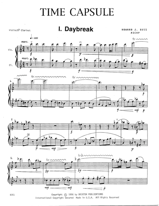 Time Capsule (Klarinette und Violine) (Duett (2 St.)) von Howard J. Buss 