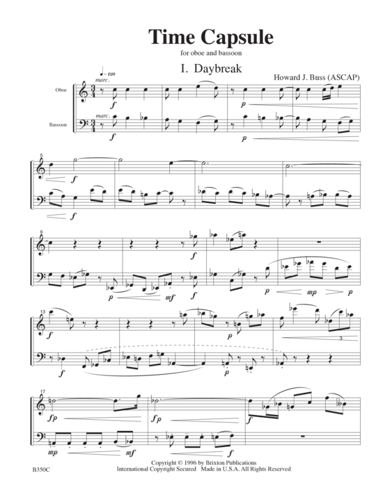Time Capsule (Oboe und Fagott) (Duett (Holzbl ser)) von Howard J. Buss 