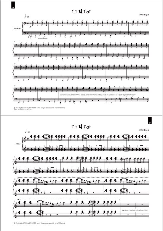 Tit 4 Tat (Klavier vierh auml ndig) (Klavier vierh ndig) von Peter Heger (aus Boogies Band 4)