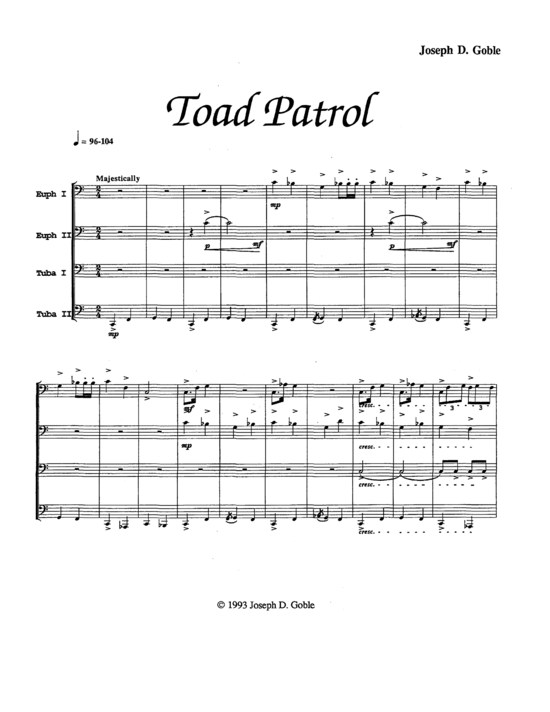 Toad Patrol (Tuba Quartett EETT) (Quartett (Tuba)) von Joseph Goble