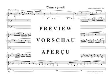 Toccata in g (Orgel Solo) (Orgel Solo) von Johann Pachelbel (1653-1706)