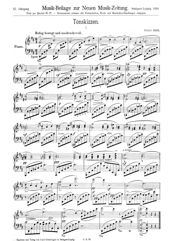 Tonskizzen 1 (Klavier Solo) (Klavier Solo) von Viktor Gluth