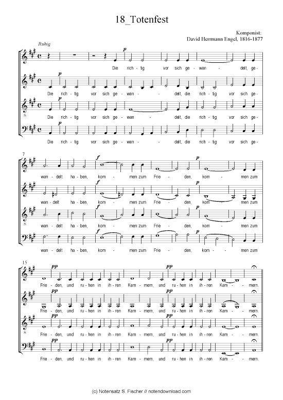 Totenfest (Gemischter Chor) (Gemischter Chor) von David Herrmann Engel (1816-1877)