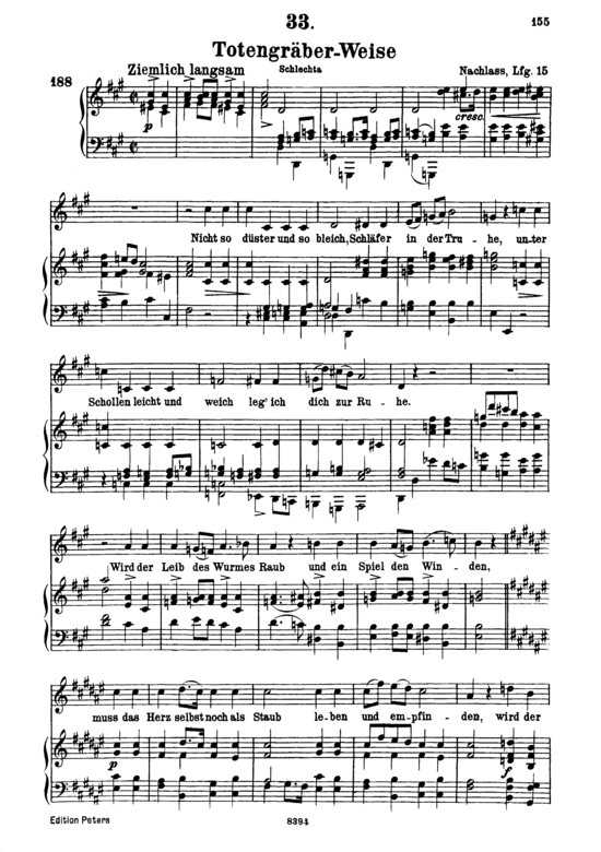 Totengr auml ber-Weise D.869 (Gesang hoch + Klavier) (Klavier  Gesang hoch) von Schubert Franz