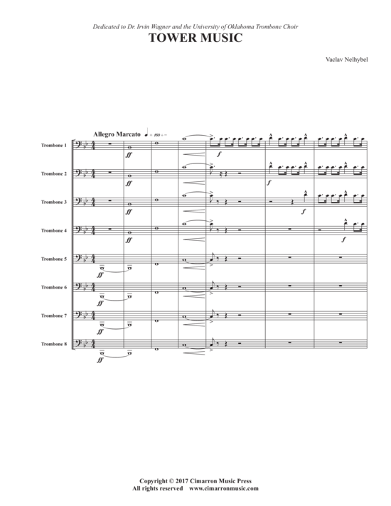 Tower Music (Posaunen Ensemble 1-8 Posaunen) (Ensemble (Blechbl ser)) von Vaclav Nelhybel