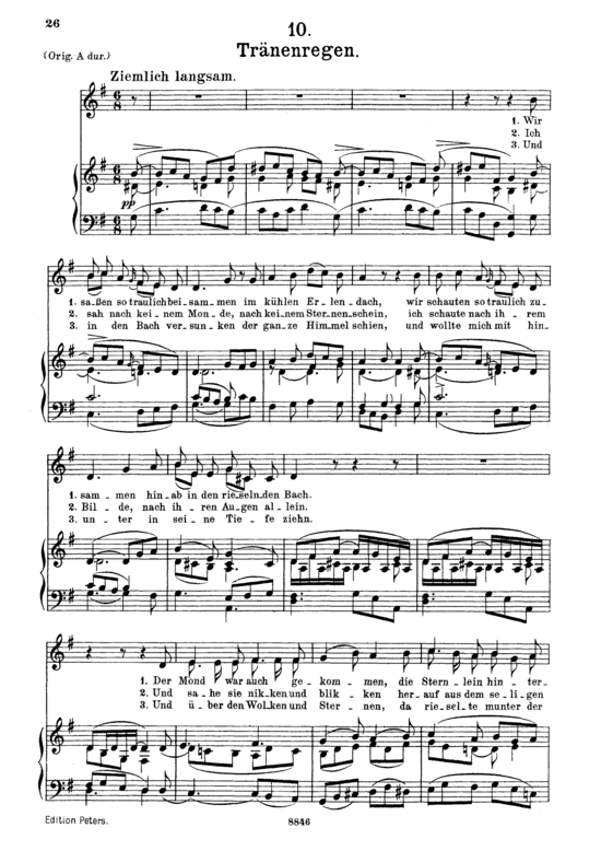 Tr auml nenregen D.795-10 (Die Sch ouml ne M uuml llerin) (Gesang mittel + Klavier) (Klavier  Gesang mittel) von Franz Schubert