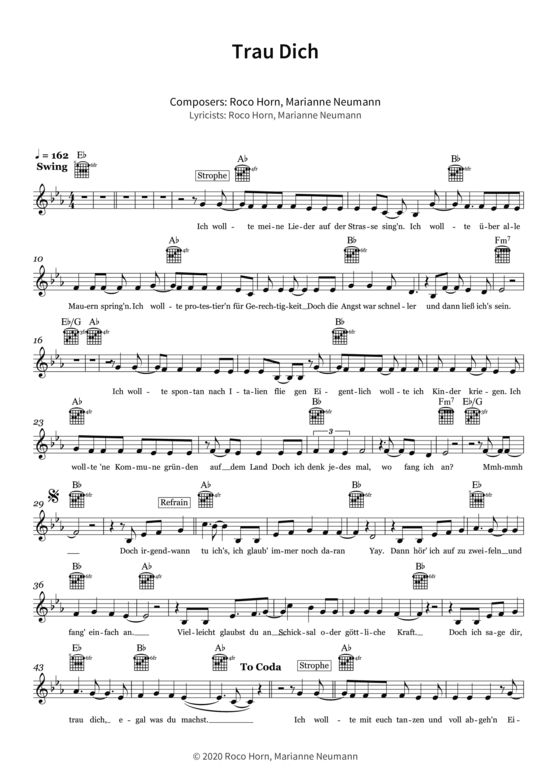 Trau Dich (Gesang + Akkorde) (Gesang  Akkorde) von Berge