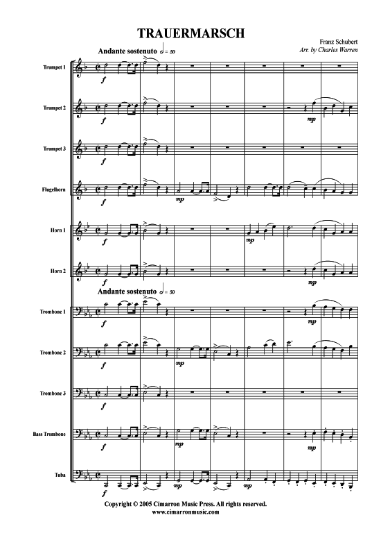 Trauermarsch Op. 55 (Brass Ensemble) (Ensemble (Blechbl ser)) von Franz Schubert