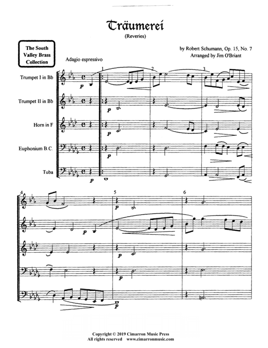 Traumerei (Blechbl auml ser Quintett) (Quintett (Blech Brass)) von Robert Schumann