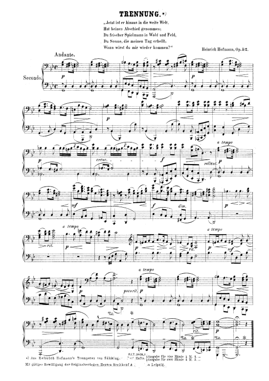 Trennung (Klavier vierh ndig) (Klavier vierh ndig) von Franz Behr