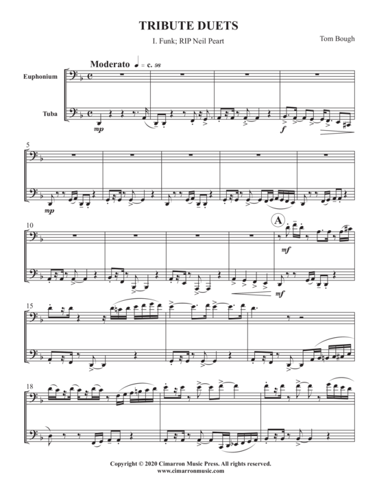 Tribute Duets (Euphonium + Tuba) (Duett (Blech Brass)) von Thomas Bough
