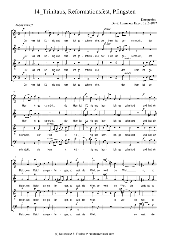 Trinitatis Reformationsfest Pfingsten (Gemischter Chor) (Gemischter Chor) von David Herrmann Engel (1816-1877)