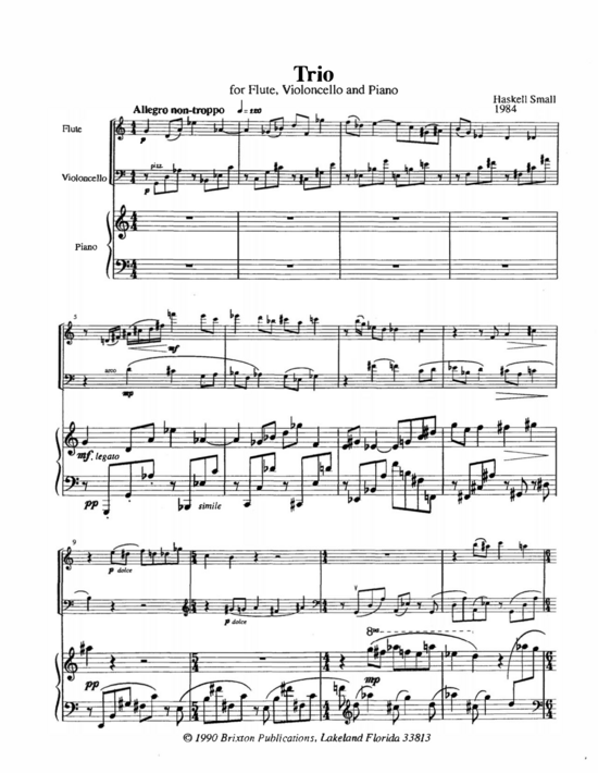 Trio (Fl te Cello und Klavier) (Trio (Klavier  2 St.)) von Haskell Small