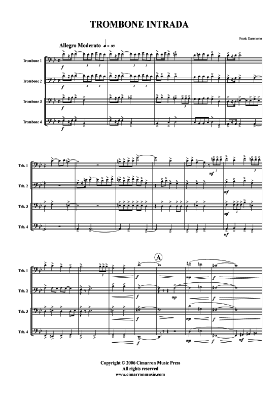 Trombone Intrada (Posaunen-Quartett) (Quartett (Posaune)) von Frank Darmiento