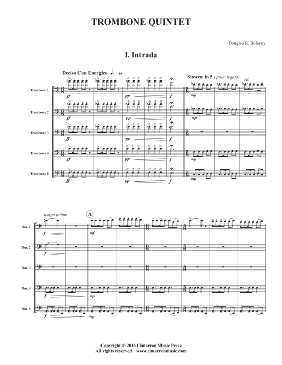 Trombone Quintet (Posaunenquintett) (Quintett (Posaune)) von Douglas R. Bolasky