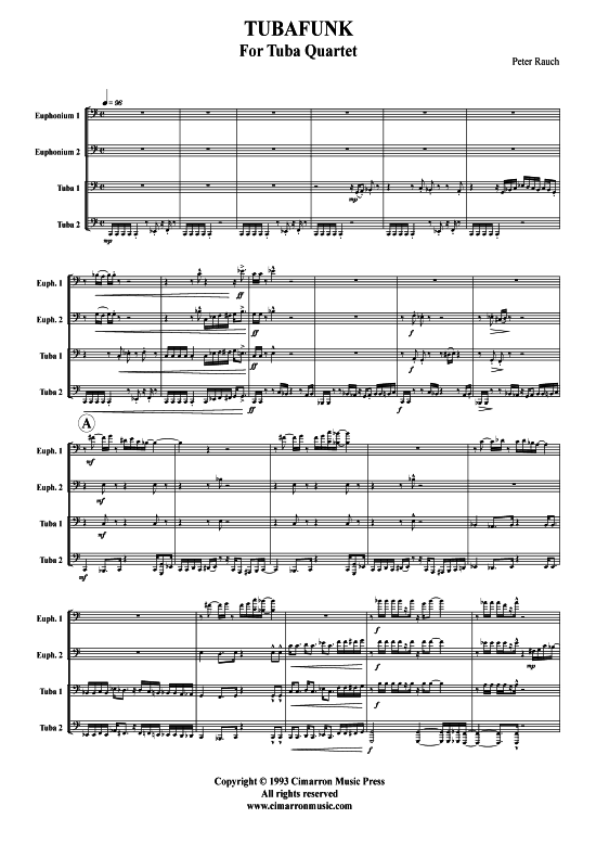 Tuba Funk (Tuba Quartett 2x Bariton 2xTuba) (Quartett (Tuba)) von Peter Rauch