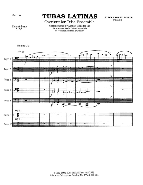 Tubas Latinas (Tuba Ensemble EETTT + Percussion) (Ensemble (Blechbl ser)) von Aldo Forte