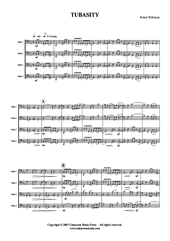 Tubasity (Tuba Quartett 2x Bariton 2xTuba) (Quartett (Tuba)) von Robert Wilkinson
