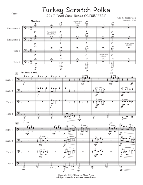 Turkey Scratch Polka (Tuba Quartett EETT) (Quartett (Tuba)) von Gail Robertson