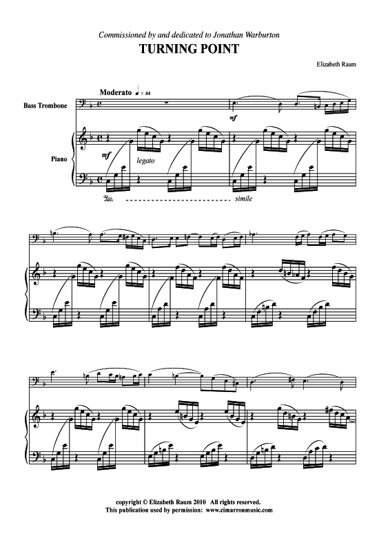 Turning Point (Bass-Posaune + Klavier) (Klavier  Bass Posaune) von Elizabeth Raum