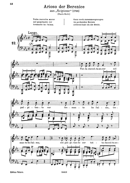 Tutta raccolta ancor (Sopran + Klavier) (Klavier  Sopran) von G. F. H auml ndel