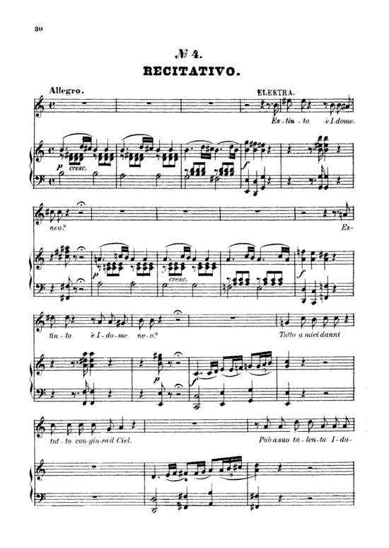 Tutte nel cor vi sento (Klavier + Sopran Solo) (Klavier  Sopran) von W. A. Mozart (K.366)