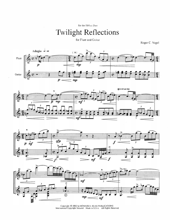 Twilight Reflections (Fl te und Gitarre) (Gitarre  Querfl te) von Roger C. Vogel