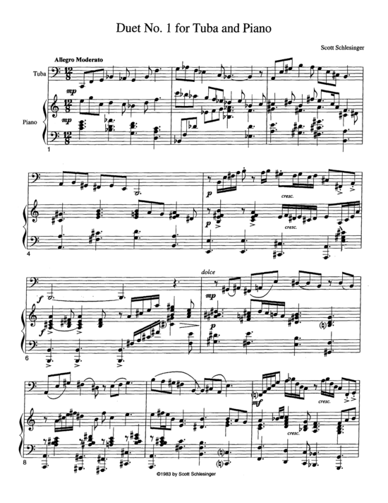 Two Duets (Tuba + Klavier) (Klavier  Tuba) von Scott Schlesinger