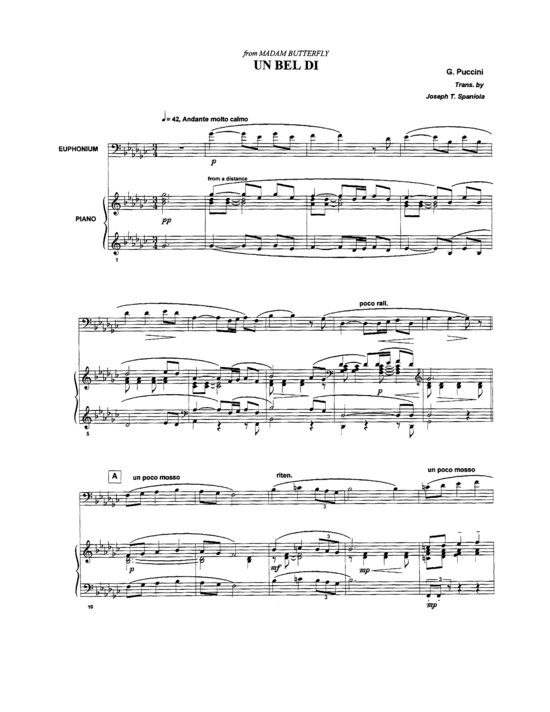Un Bel Di (Euphonium + Klavier) (Klavier  Euphonium) von Giaccomo Puccini