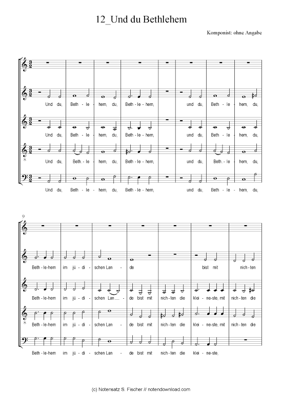 Und du Bethlehem (Gemischter Chor) (Gemischter Chor) von Weihnachtsmotette ber Matth. 2 6