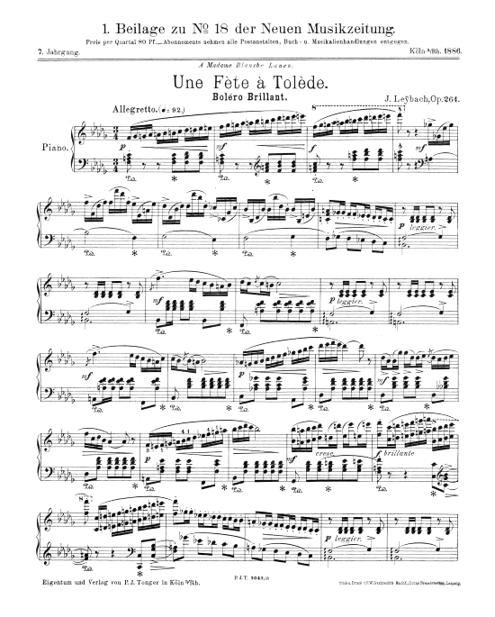 Une Fete a Tolede (Klavier Solo) (Klavier Solo) von Joseph Leybach