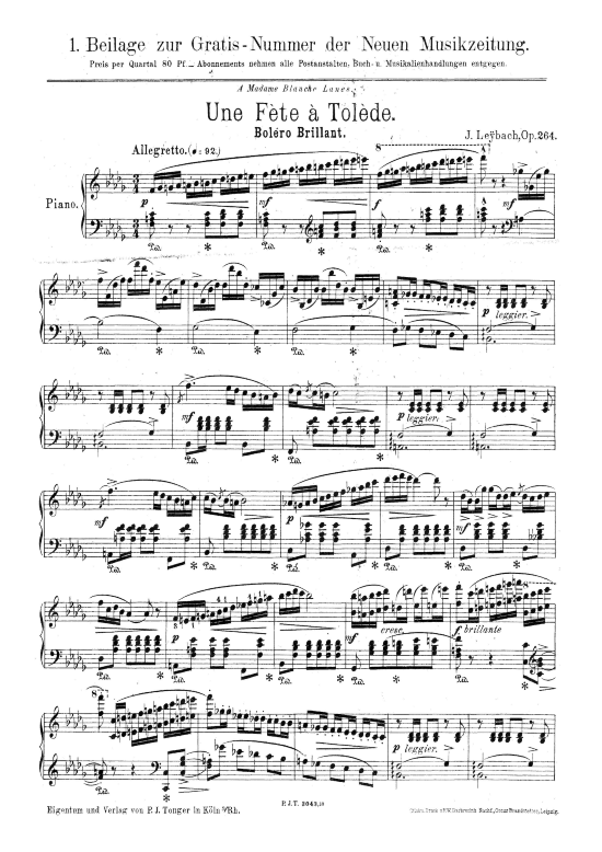 Une Fete a Tolede (Klavier Solo) (Klavier Solo) von Joseph Leybach