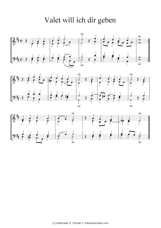Valet will ich dir geben (Klavier Solo) (Klavier Solo) von Johann Ch. G. Stade (Hrsgb.) 1830