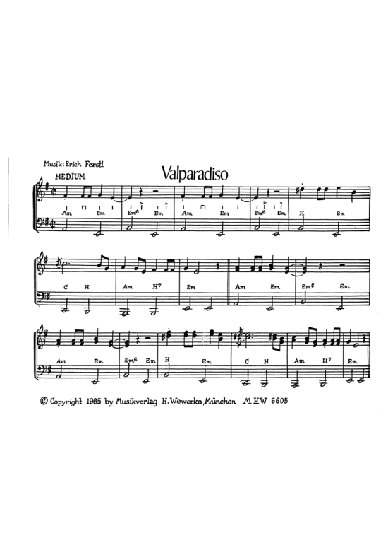 Valparadiso (Klavier Solo) (Klavier Solo) von Erich Ferstl