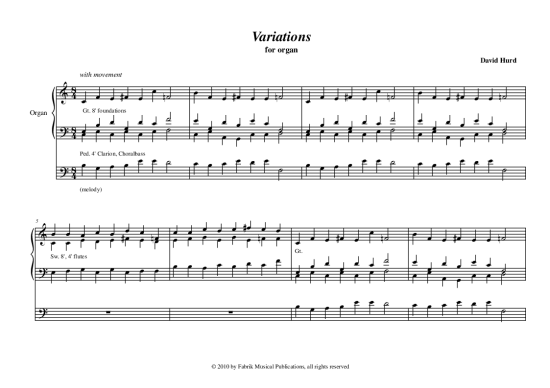 Variations (Orgel Solo) (Orgel Solo) von David Hurd