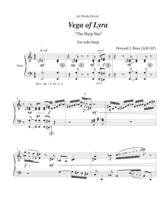 Vega of Lyra The Harp Star (Harfe Solo) (Harfe) von Howard J. Buss
