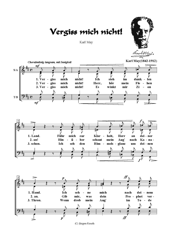 Vergiss mich nicht (Gemischter Chor) (Gemischter Chor) von Karl May (1842-1912)