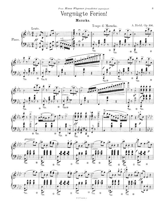 Vergn gte Ferien (Klavier Solo) (Klavier Solo) von Albert Biehl