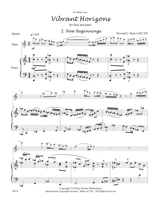 Vibrant Horizons (Fl te und Klavier) (Klavier  Querfl te) von Howard J. Buss